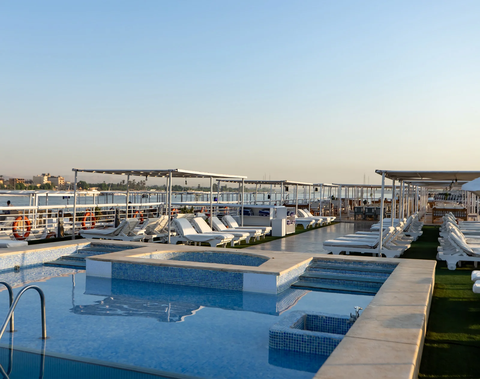 Sun deck of the Jamila Nile Cruise Nile cruise